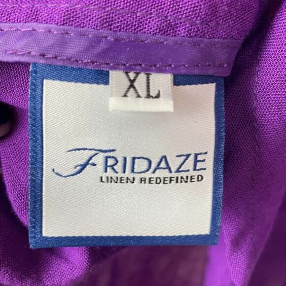Fridaze Linen Button-Up Shirt XL Long Sleeve Coastal Slow Fashion Minimalist - Picture 5 of 7
